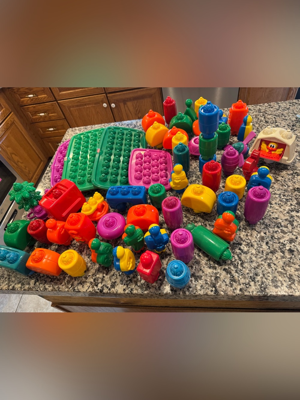 61 Fisher-Price pop ons blocks Colorful Nesting and Peg Play Set - Multicolor